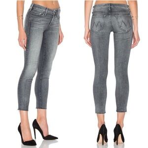 Women’s MOTHER Jeans The Looker Ankle Fray “Stargazing” Black Sz 27 Made In USA